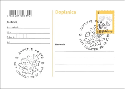 ZAPRTJE POŠTE 1123 LJUBLJANA